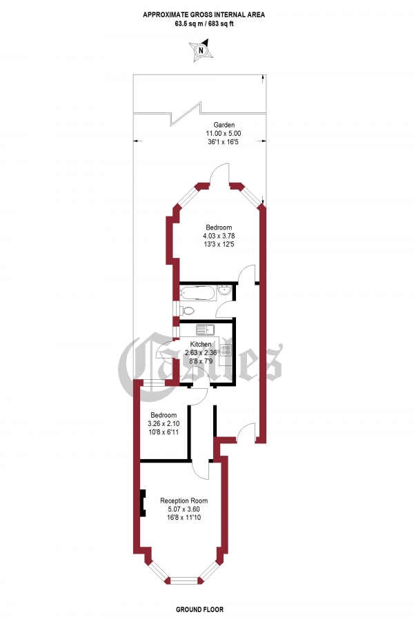 Floor Plan Image for 2 Bedroom Apartment for Sale in Sylvan Avenue, London, N22