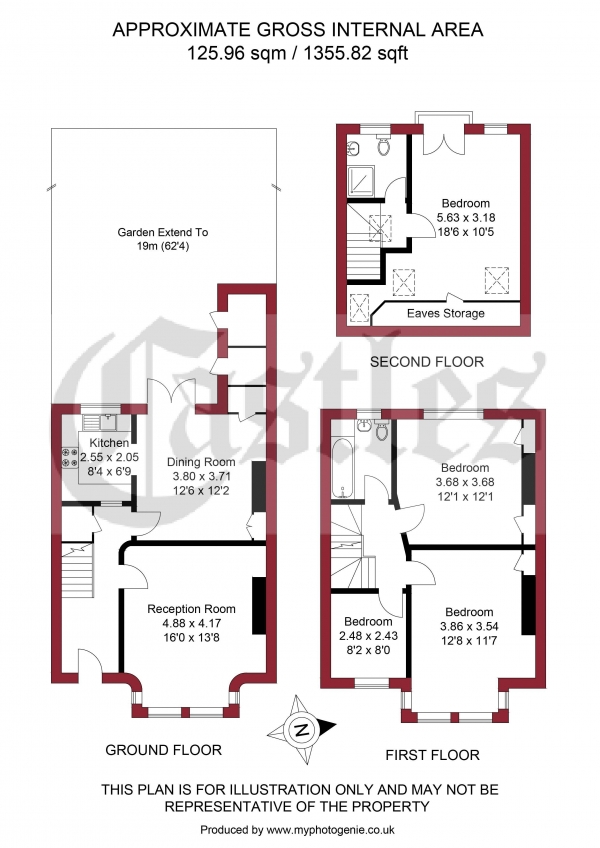 Floor Plan Image for 4 Bedroom Terraced House for Sale in Warwick Road, Bounds Green, N11