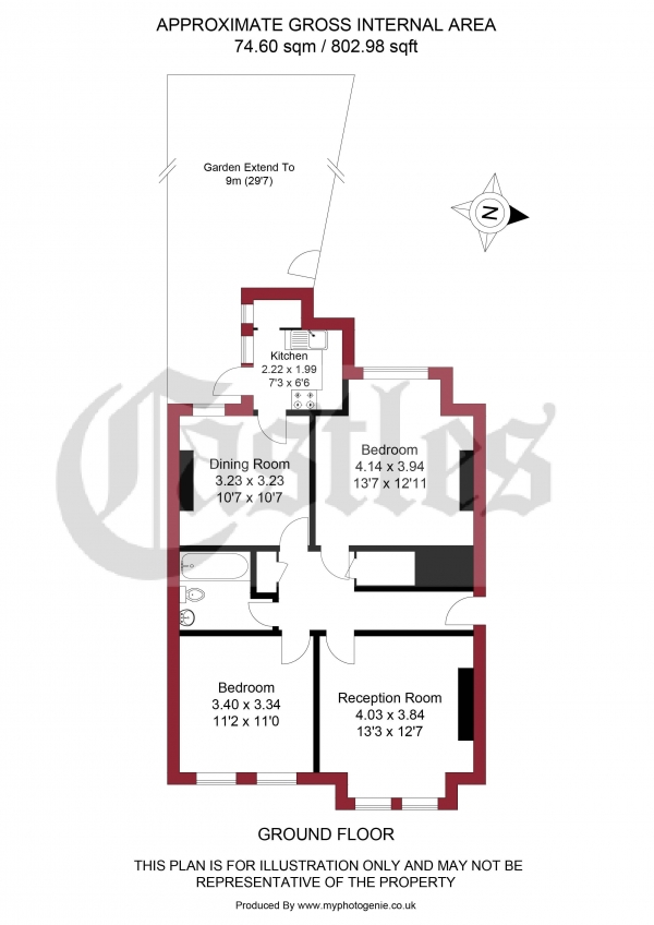 Floor Plan Image for 2 Bedroom Apartment for Sale in Palmerston Road, Bowes Park, N22