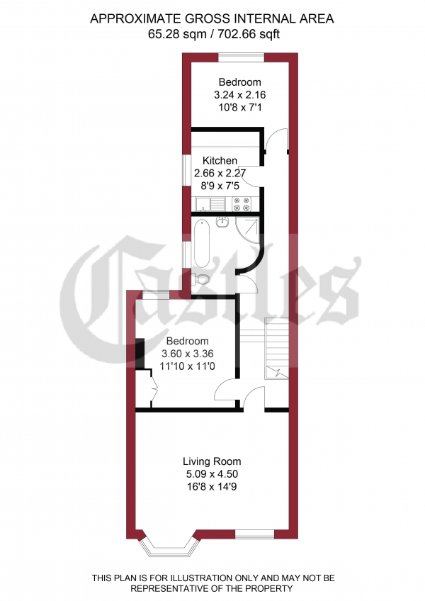 Floor Plan Image for 2 Bedroom Apartment for Sale in Maryland Road, London, N22