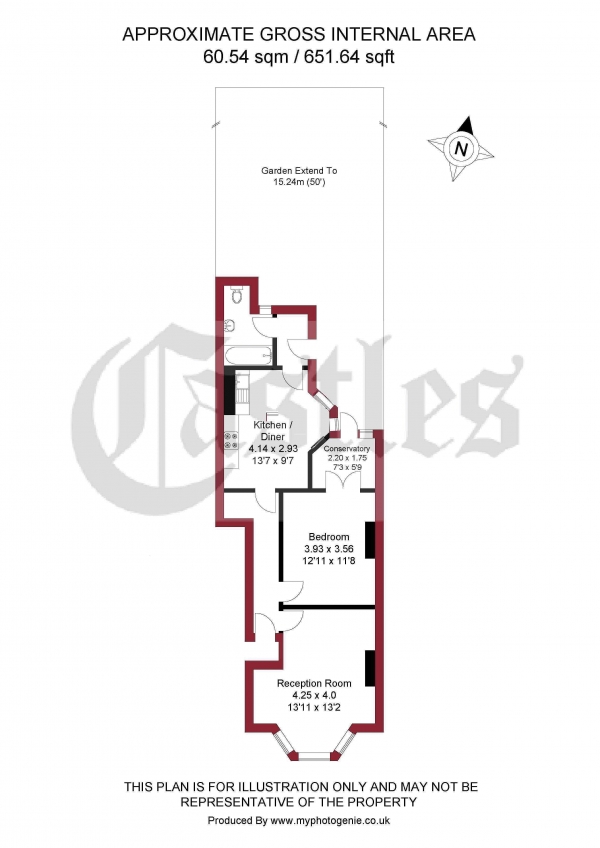 Floor Plan Image for 1 Bedroom Apartment for Sale in Lordship Lane, London, N22