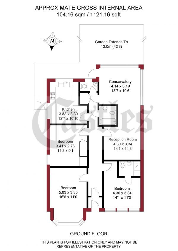 Floor Plan Image for 2 Bedroom Property for Sale in Sylvan Avenue, Wood Green, N22
