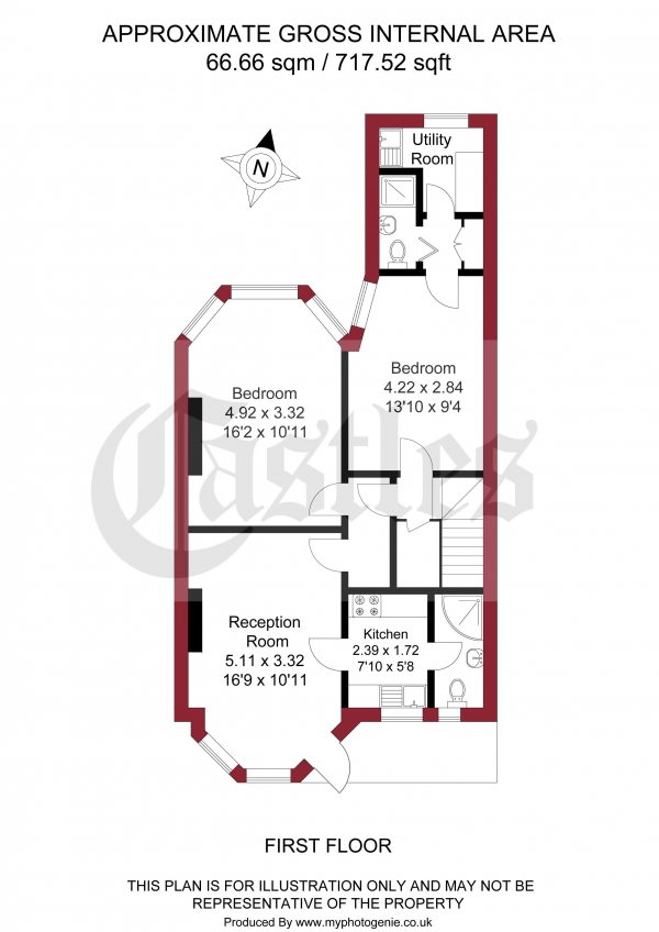 Floor Plan Image for 2 Bedroom Apartment for Sale in Sylvan Avenue, London, N22