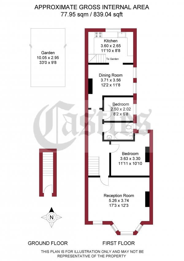 Floor Plan Image for 2 Bedroom Maisonette for Sale in Maryland Road, Wood Green, N22