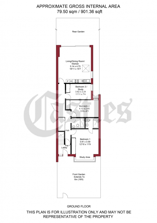 Floor Plan Image for 4 Bedroom Terraced House for Sale in Palmerston Road, London, N22