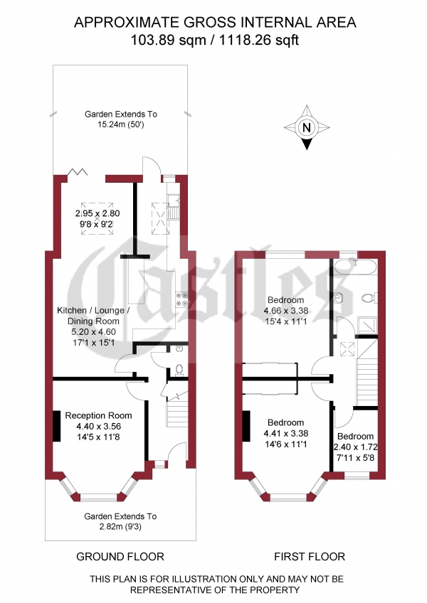 Floor Plan Image for 3 Bedroom Terraced House for Sale in Maryland Road, London, N22