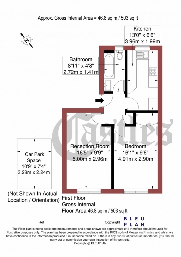 Floor Plan Image for 1 Bedroom Apartment for Sale in Canning Crescent, London, N22