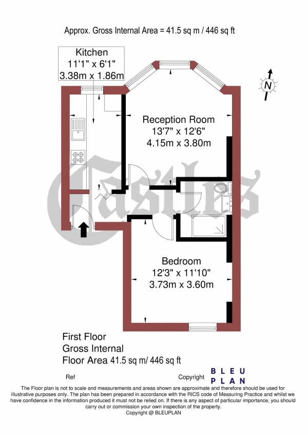 Floor Plan Image for 1 Bedroom Apartment for Sale in Clarence Road, Bounds Green, N22