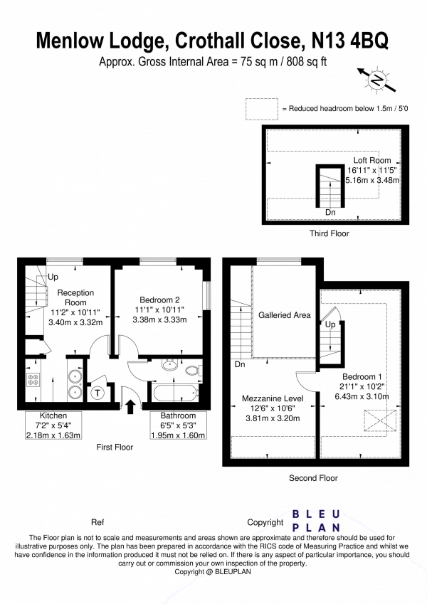 Floor Plan Image for 2 Bedroom Property for Sale in Menlow Lodge, Palmers Green, N13