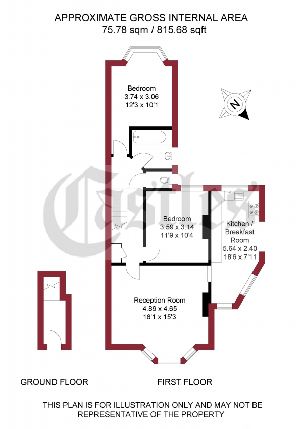 Floor Plan Image for 2 Bedroom Apartment for Sale in Belmont Avenue, London, N17