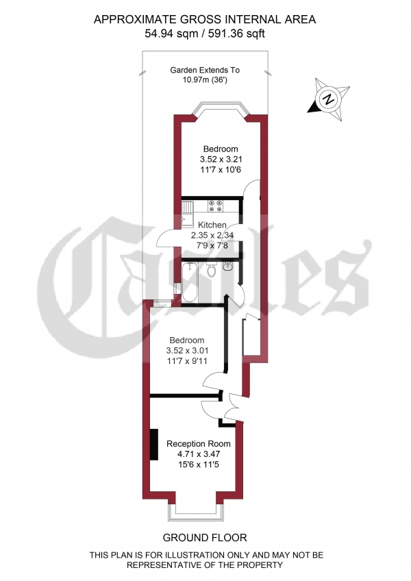 Floor Plan Image for 2 Bedroom Apartment for Sale in Westbury Avenue, London, N22