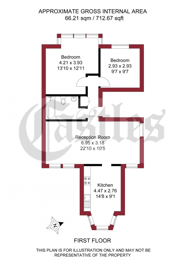 Floor Plan Image for 2 Bedroom Apartment for Sale in Brownlow Road, Bounds Green, N11