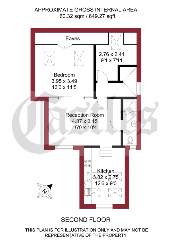 Floor Plan Image for 1 Bedroom Apartment for Sale in Brownlow Road, Bounds Green, N11