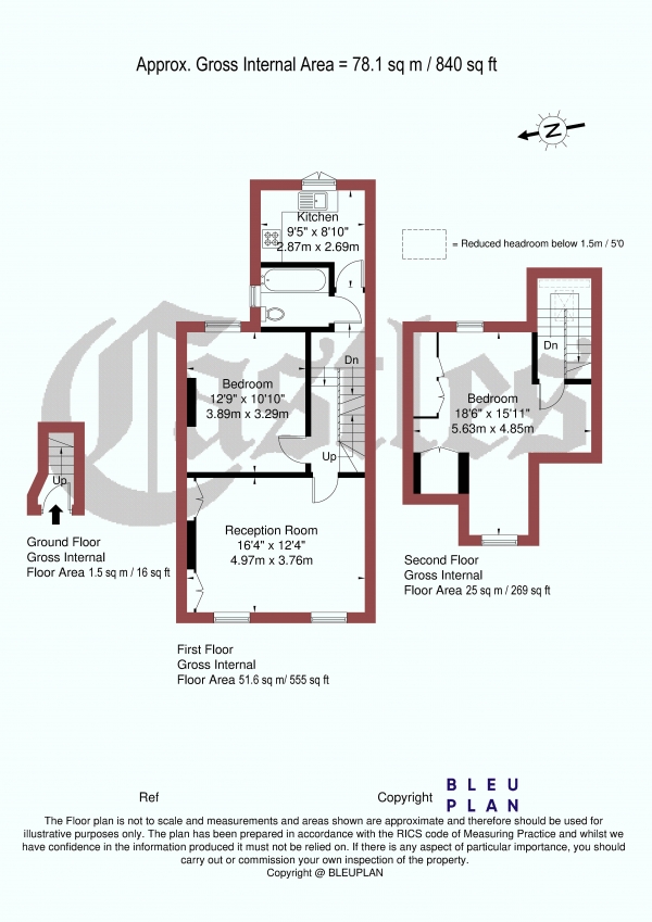 Floor Plan Image for 2 Bedroom Flat for Sale in Shropshire Road, Bowes Park, N22