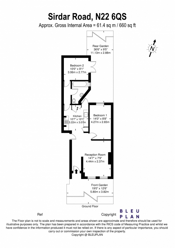 Floor Plan Image for 2 Bedroom Apartment for Sale in Sirdar Road, London, N22