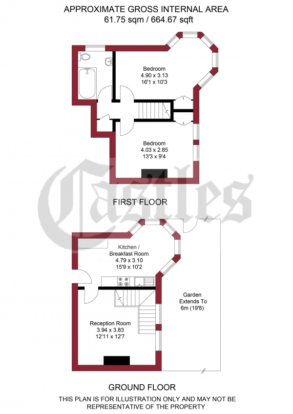 Floor Plan Image for 2 Bedroom Maisonette for Sale in Palmerston Road, London, N22