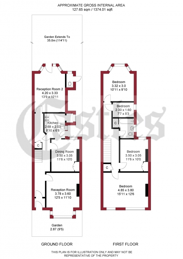 Floor Plan Image for 4 Bedroom Terraced House for Sale in Westbury Avenue, London, N22