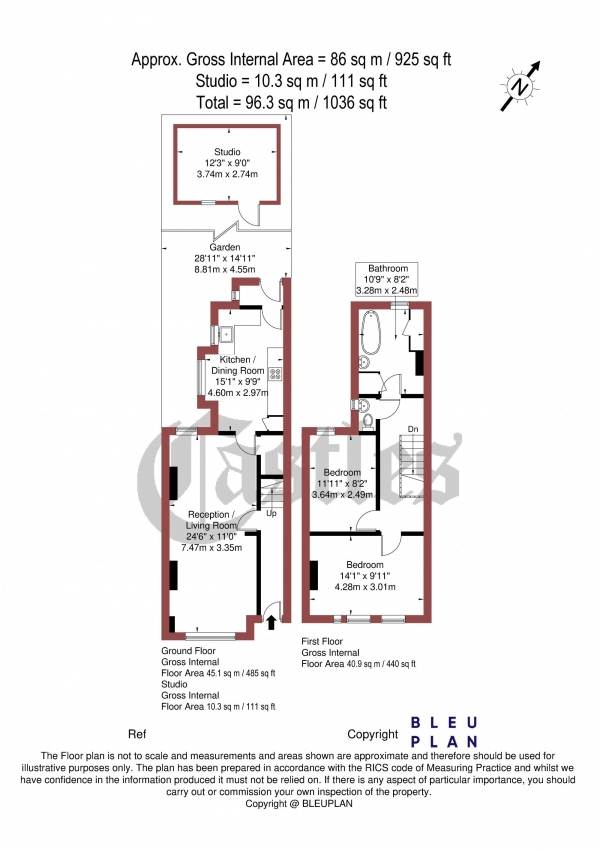 Floor Plan Image for 2 Bedroom Terraced House for Sale in Lymington Avenue, London, N22