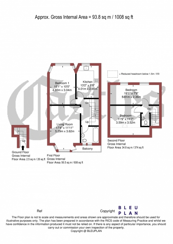 Floor Plan Image for 3 Bedroom Apartment for Sale in Woodside Road, London, N22