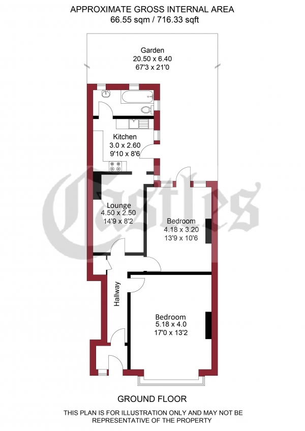 Floor Plan Image for 2 Bedroom Apartment for Sale in Palmerston Road, London, N22