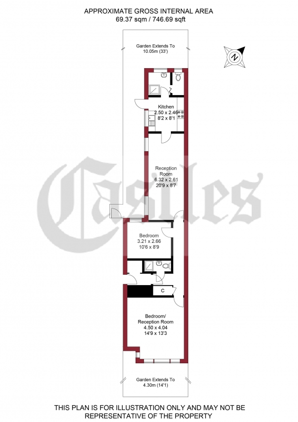 Floor Plan Image for 2 Bedroom Apartment for Sale in Whittington Road, Bowes Park, N22