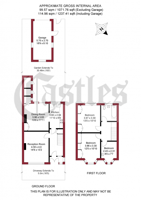 Floor Plan Image for 3 Bedroom Terraced House for Sale in Princes Avenue, London, N13