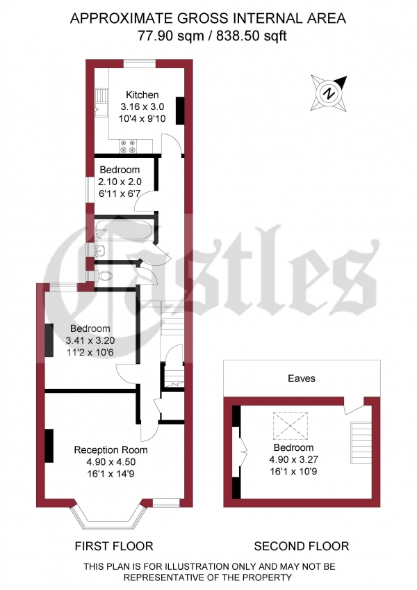 Floor Plan Image for 2 Bedroom Apartment for Sale in Westbury Avenue, London, N22