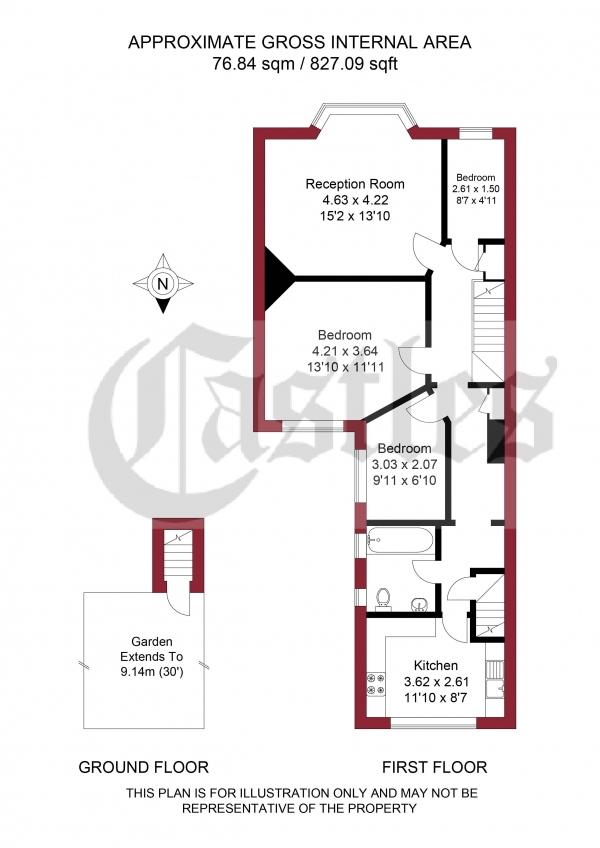 Floor Plan Image for 3 Bedroom Maisonette for Sale in Lyndhurst Road, London, N22