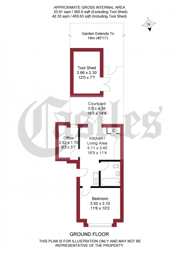 Floor Plan Image for 2 Bedroom Apartment for Sale in Sidney Avenue, London, N13