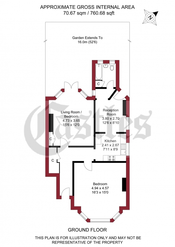 Floor Plan Image for 1 Bedroom Apartment for Sale in Old Park Road, London, N13