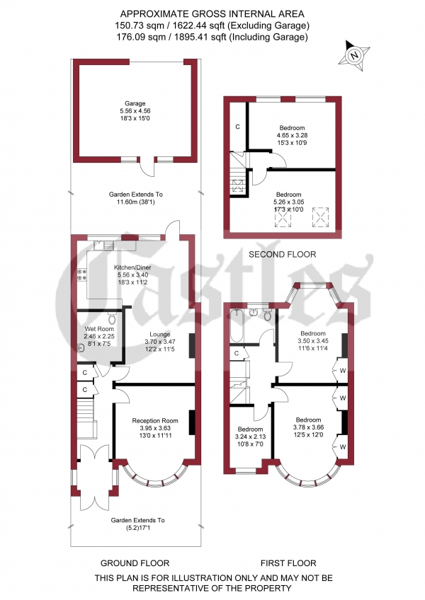 Floor Plan Image for 5 Bedroom Terraced House for Sale in Mayfair Gardens, London, N17