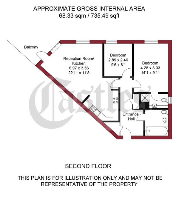 Floor Plan Image for 2 Bedroom Apartment for Sale in Millicent Grove, London, N13