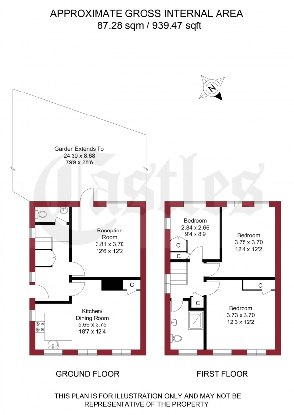 Floor Plan Image for 3 Bedroom Semi-Detached House for Sale in Farndale Avenue, London, N13