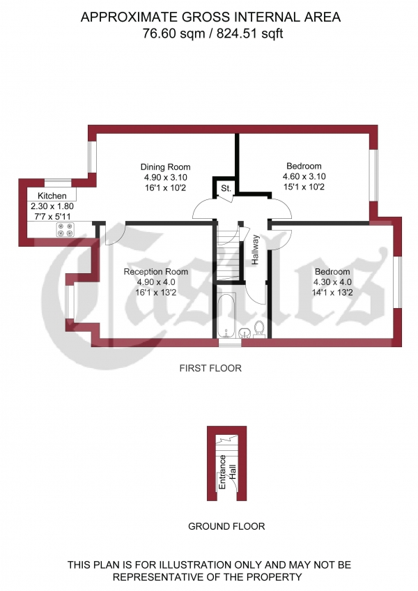 Floor Plan Image for 2 Bedroom Apartment for Sale in Palmerston Road, London, N22