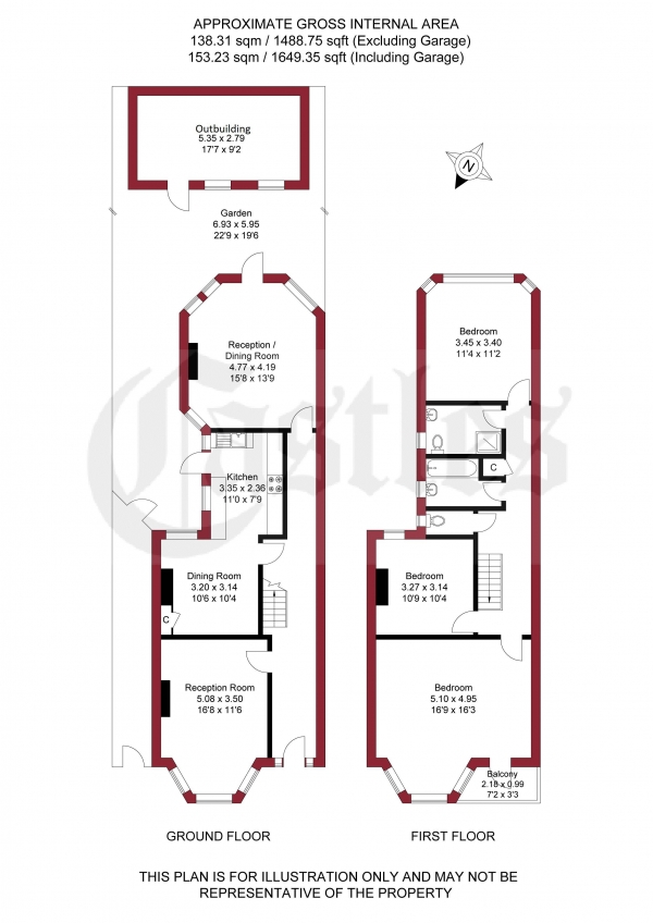 Floor Plan Image for 3 Bedroom Semi-Detached House for Sale in Sylvan Avenue, London, N22