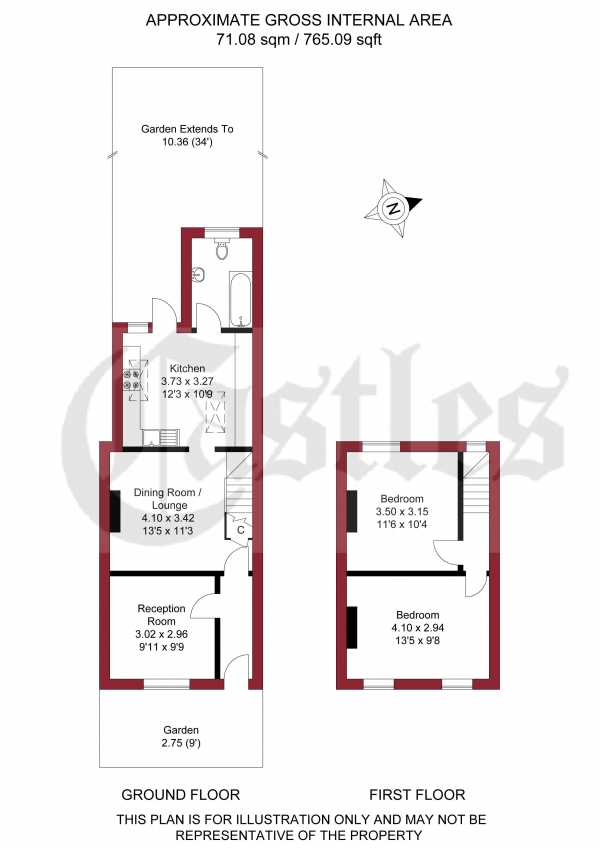 Floor Plan Image for 2 Bedroom Terraced House for Sale in Farrant Avenue, London