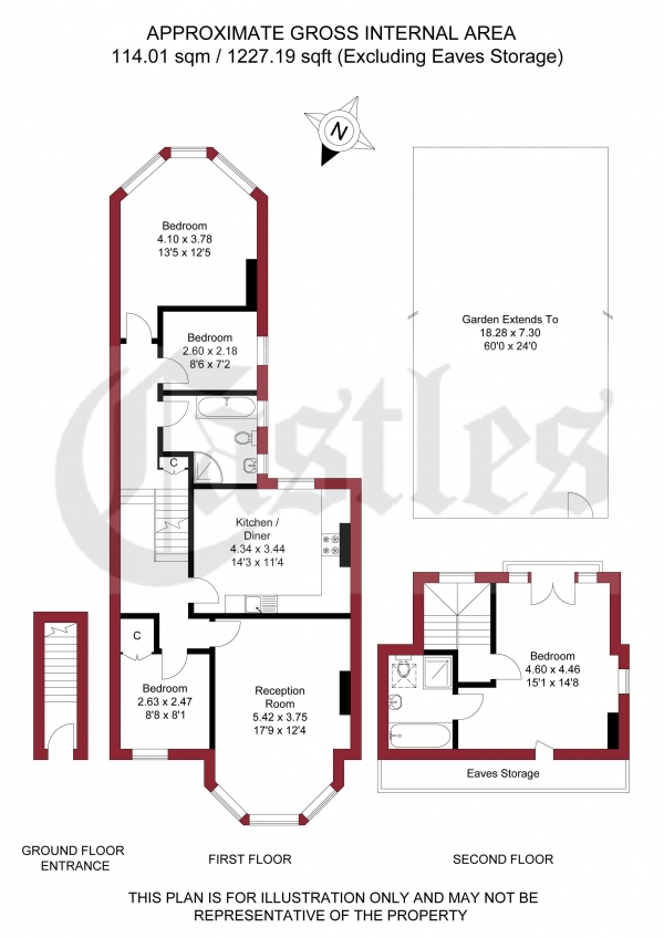 Floor Plan Image for 4 Bedroom Apartment for Sale in Old Park Road, Palmers Green, N13