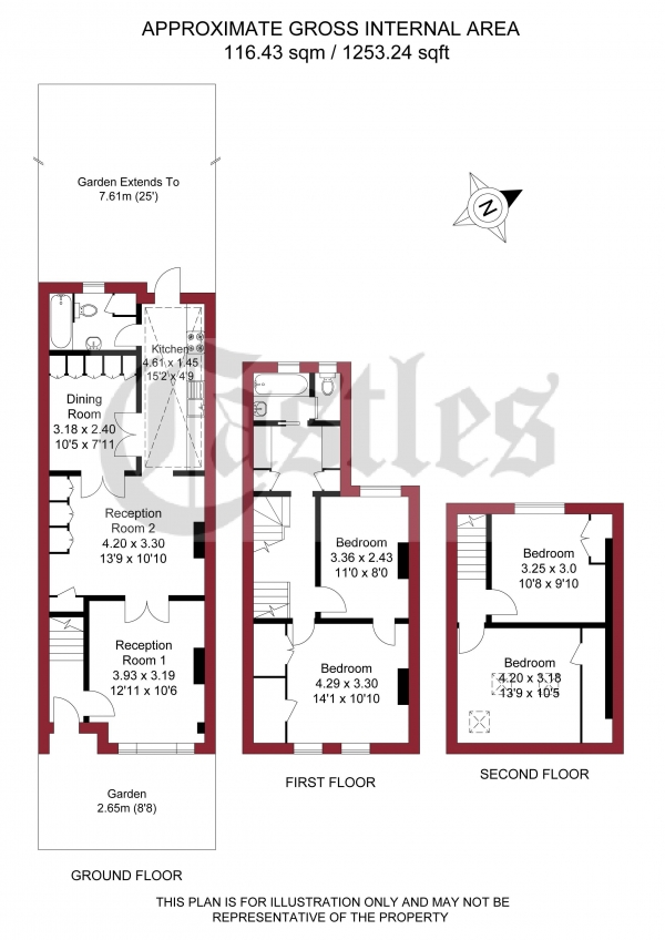 Floor Plan Image for 4 Bedroom Terraced House for Sale in Clarendon Road, London, N15