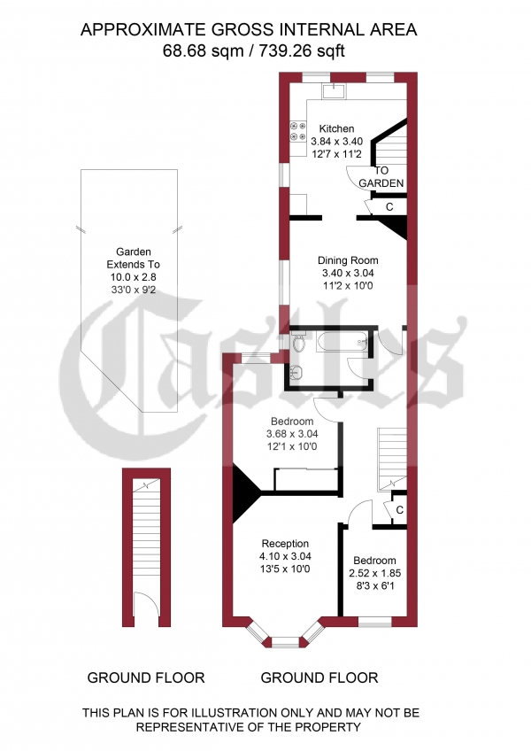 Floor Plan Image for 2 Bedroom Property for Sale in Maryland Road, Wood Green, N22