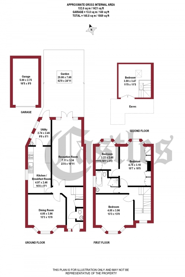 Floor Plan Image for 4 Bedroom Semi-Detached House for Sale in Cranford Avenue, Palmers Green, N13