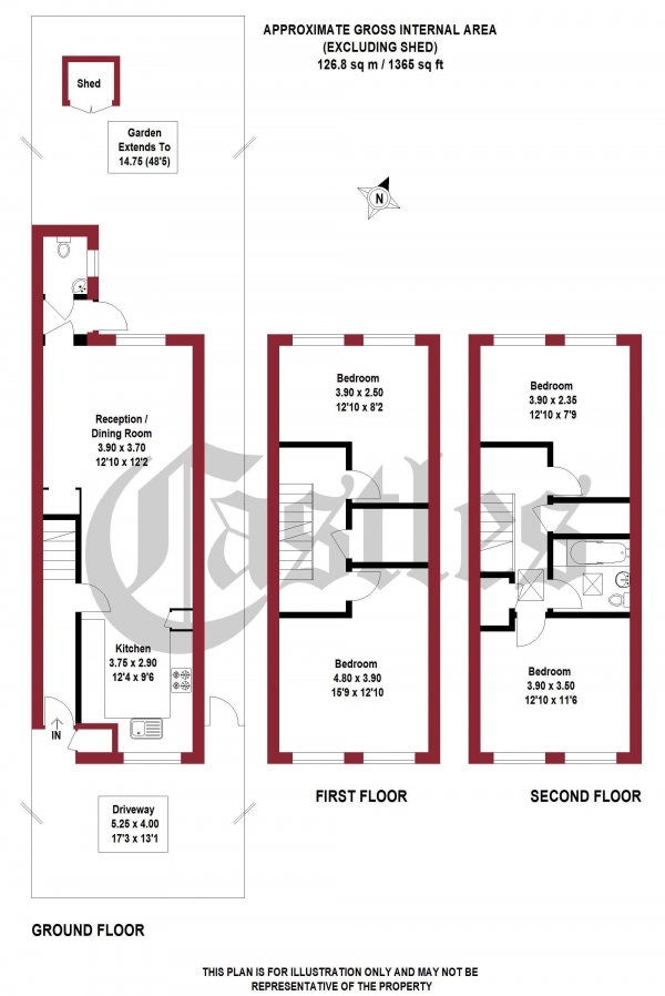 Floor Plan Image for 4 Bedroom Town House for Sale in Palmerston Road, Palmers Green