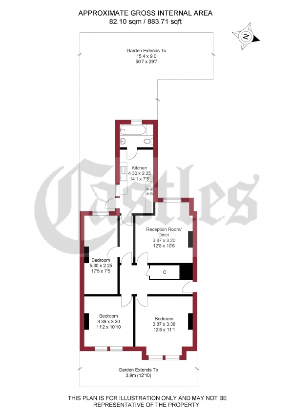 Floor Plan Image for 3 Bedroom Maisonette for Sale in Palmerston Road, Wood Green, N22