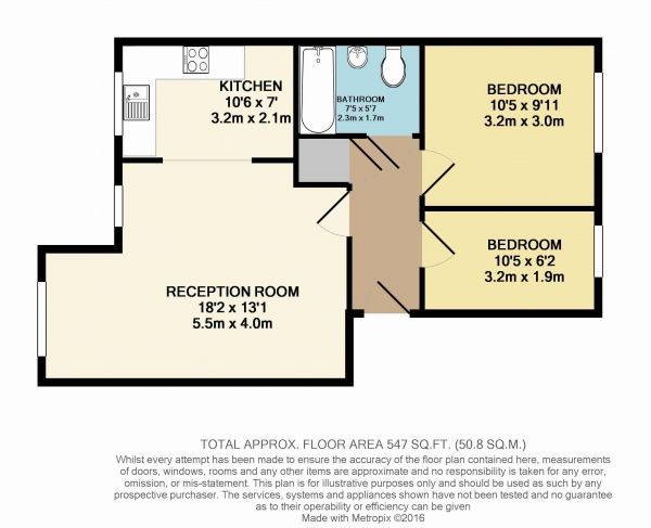 Floor Plan Image for 2 Bedroom Apartment for Sale in Millicent Grove, Palmers Green, N13