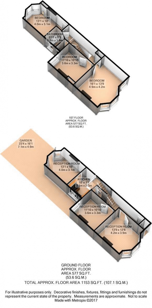 Floor Plan Image for 3 Bedroom Terraced House for Sale in Belmont Avenue N17