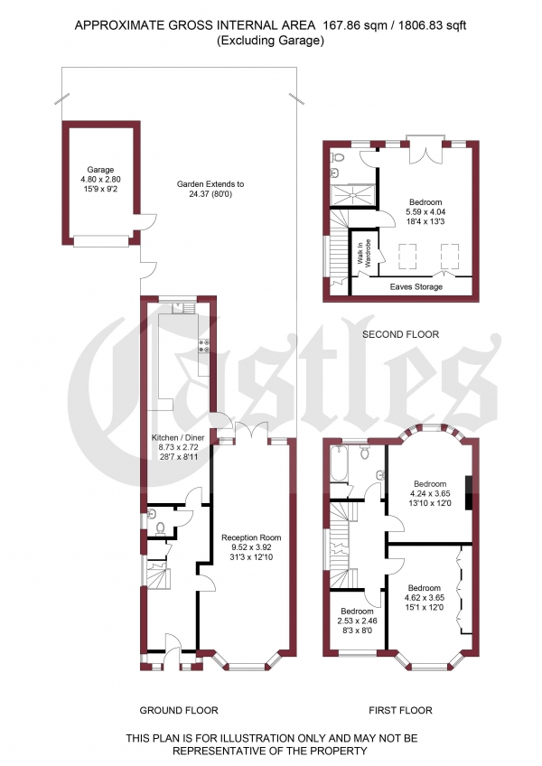 Floor Plan Image for 4 Bedroom Semi-Detached House for Sale in Winchmore Hill Road, London, N21
