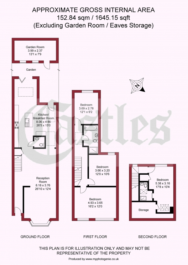 Floor Plan Image for 4 Bedroom Terraced House for Sale in Parkhurst Road, Wood Green, N22