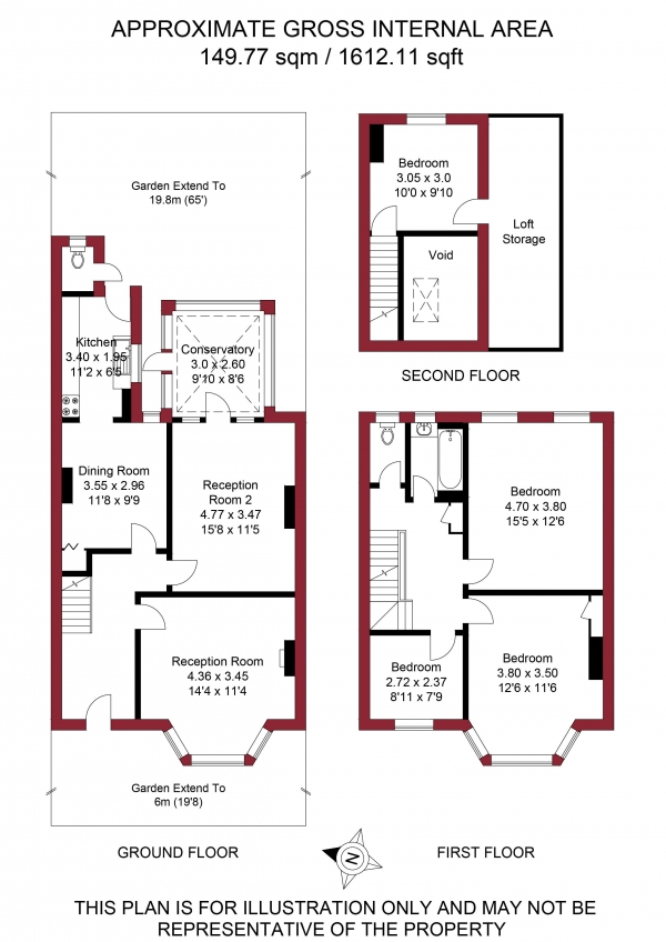 Floor Plan Image for 4 Bedroom Terraced House for Sale in Palmerston Road, Wood Green, N22