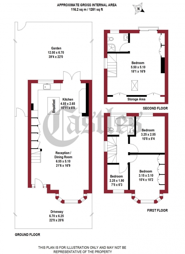 Floor Plan Image for 4 Bedroom Terraced House for Sale in New Park Avenue, Palmers Green