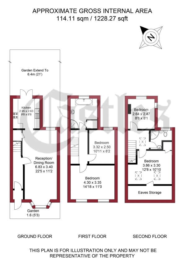 Floor Plan for 4 Bedroom Terraced House for Sale in Graham Road, London, N15, N15, 3NJ - Guide Price &pound675,000