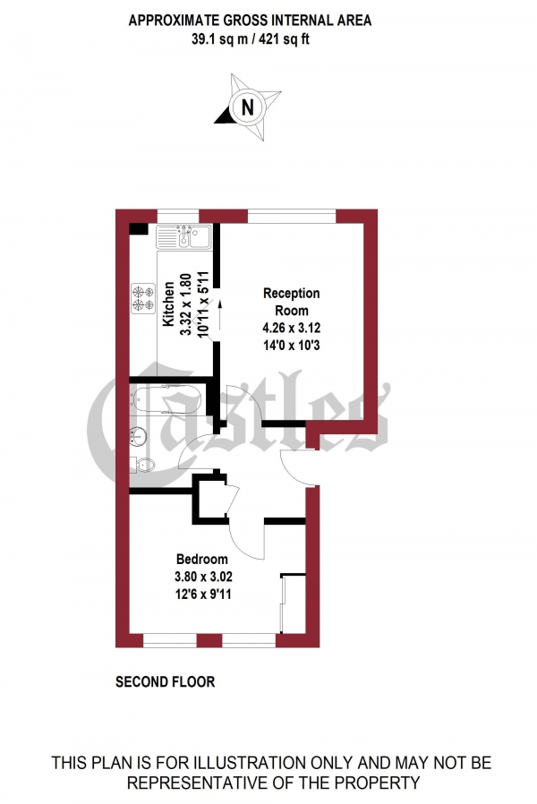 Floor Plan Image for 1 Bedroom Apartment for Sale in Cherry Blossom Close, London